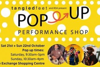 Pop up performance shop by Tangled Feet at Rochdale Exchange Shopping Centre