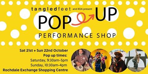 Image: Pop up performance shop by Tangled Feet at Rochdale Exchange Shopping Centre