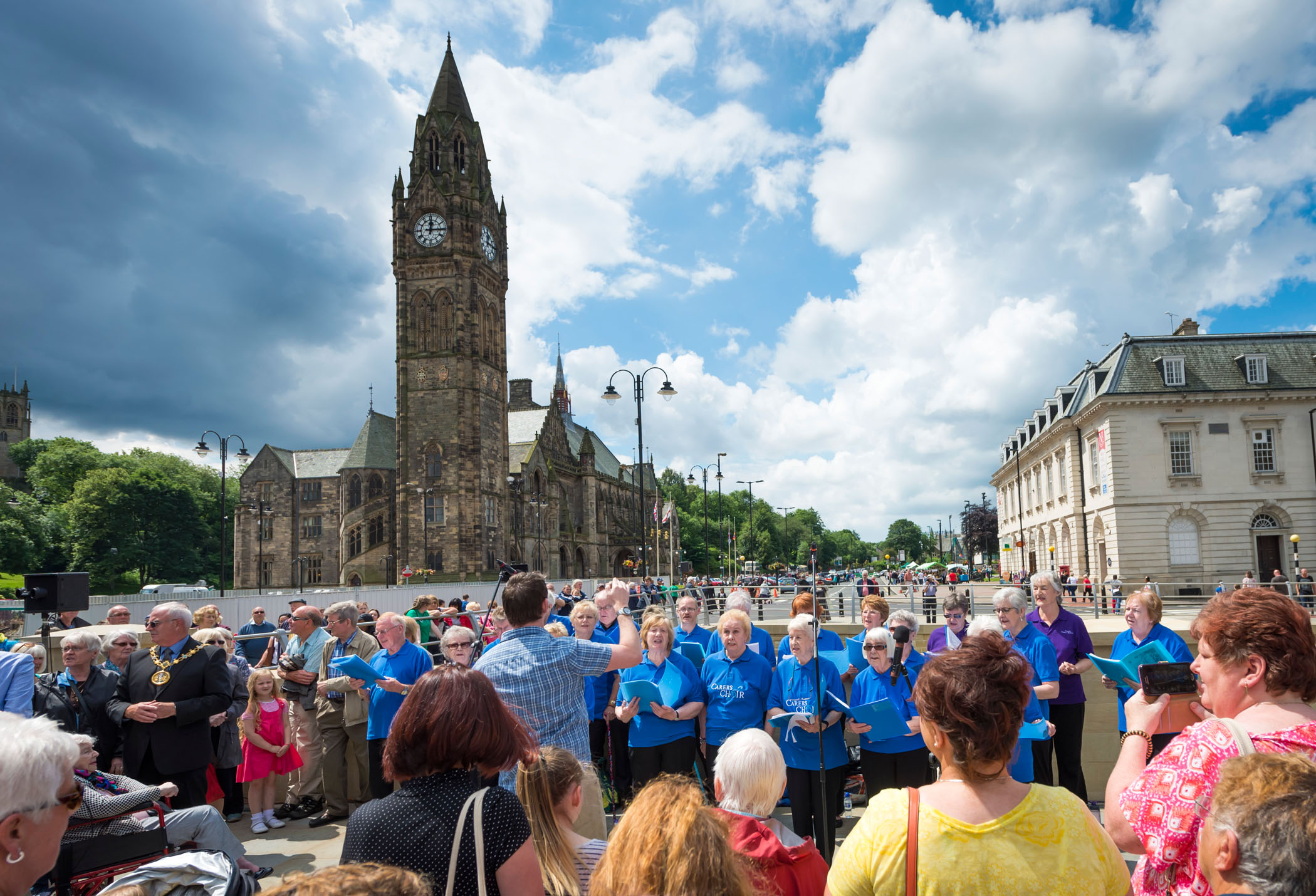 Image: Residents soak up the party atmosphere as the river re-opening makes a splash